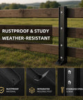 Heavy Duty 2 Pack Fence Post Repair Kit With One Piece Steel Anchors For Leaning Or Crooked Wood Rails Rock Solid Quick Fix Backyard Support System with rustproof molding post.