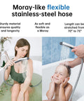 Heavy Duty All Metal 12 Inch Rainfall Shower Head With Handheld Spray Combo flexible hose used in diverse settings