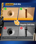 Lmutexyi 11pc titanium-coated countersink drill bit set with 1/4in hex shank for wood.