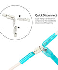AWG 22-10 Female Spade Connector Kit Pro Grade With Heat Shrink Tubing shown with quick disconnect terminals in use.