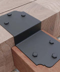 Beefy Heavy Duty Pergola Brackets 4 Pack Black 6 Inch Steel Z Angle Joist Ties For Wood DIY Projects Installed
