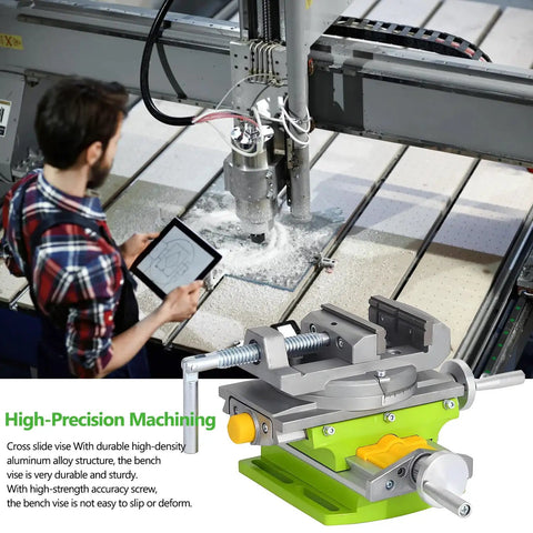 3 Inch Cross Slide Drill Press Vise 2 Way XY Compound Benchtop Vise with 90 Degree Rotary Table for Mini Milling Machines
