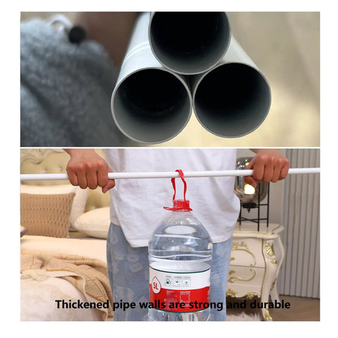 Heavy Duty White Canopy Bed Frame Posts For Twin Size Beds With Sturdy Metal Corner Brackets For A Major Bedroom Glow Up And Smooth Installation That Truly Takes Care Of Business, showcasing thickened pipe walls supporting a water bottle.
