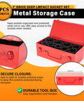 1 Inch Drive Jumbo Impact Socket Set 9 Piece SAE Deep Socket Kit in a metal storage case for trucks trailers and heavy equipment