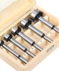 Grab These 5 PCS Forstner Drill Bits With Self Centering Design For Easy Wood Boring. Perfect For DIY Projects And Precision Holes From 15 To 35 Mm Range Using Standard Hand Tools. Super High Carbide Tips Make Cutting Smooth And Fast Without Mess! 5pcs set in wooden case, 15-35mm