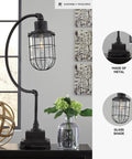 Industrial Metal Desk Lamp With Glass Shade Black Antique Finish Vintage Style Office Light With Easy On Off Switch