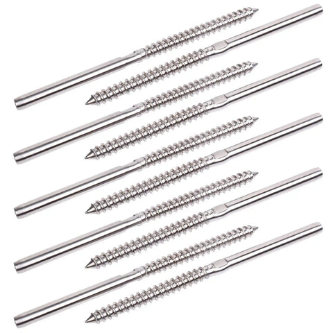 100 Pack T316 Stainless Steel Right And Left Handed Swage Lag Screws For Wood Posts One Eighth Inch Deck Cable Railing Kit