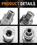 GLOCRORET 3/8-inch 10,000 PSI hydraulic quick coupler set with dust caps, collage showing front, side and close-up views.