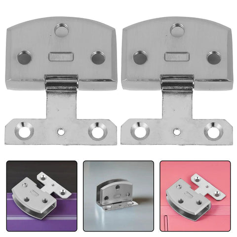Beefy Heavy Duty Stainless Steel Glass Door Hinge For 8-9mm Glass Doors And Cabinets, Wear Resistant Pivot Hinge With High Load-Bearing Capacity For Commercial Use And Easy Quick Install Cabinet And Glass Door Hardware. Set of stainless steel glass door hinges for 8-9mm cabinets