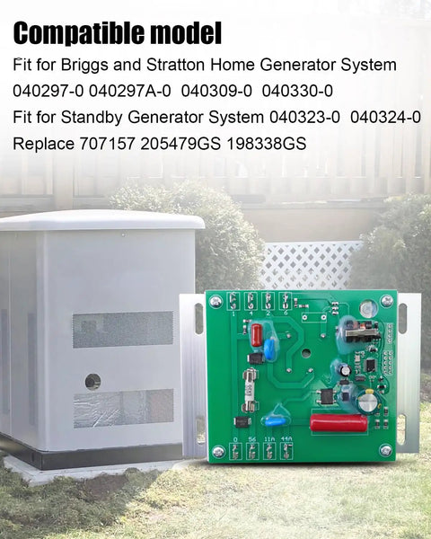 Plug And Play Automatic Voltage Regulator For Home Standby Generators Enclosure And Control Panel Replacement 707157 205479GS 198338GS Compatible With 13,500 20,000 Watt Systems From GE And Other Major Standby Generators installed view