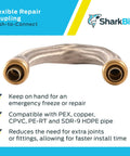 3/4 Inch By 18 Inch Flexible Repair Coupling Hose For Quick Push To Connect Brass Plumbing Fitting, Compatible With PEX Copper CPVC PE RT HDPE Pipes, Super Handy In Tight Spots, U3016FLEX18LF.
