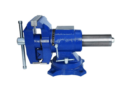 5 Inch Multi Function Vise With Anvil Blue Bench Vise Built Tough Heavy Duty Tool 360 Degree Swivel Base Durable Iron Construction