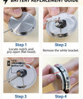Battery replacement guide for 37mm Mini Clock Insert With Roman Dial, Quartz Movement, Fits 1 3/8 Inch Hole, Button Battery Powered