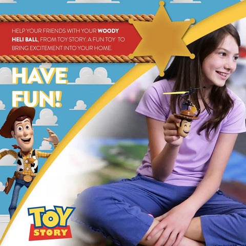 Child playing with Woody Inspired Toy Story Flying IR UFO Helicopter With Motion Sensing Hover, Hand Controlled Toy, Toy Story theme.