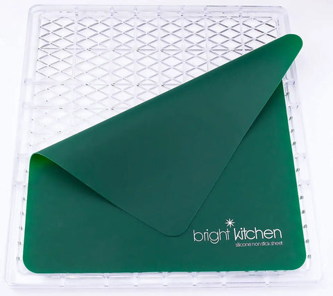 Heavy Duty Silicone Non Stick Dehydrator Mats For 6 Tray Ovens And Countertops Tough Non Stick Green Mat
