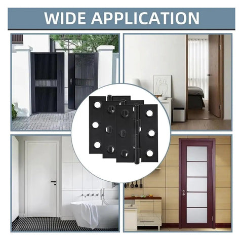 Rotating Concealed Door Hinges Stainless Steel 2 Inch shown in various applications including interior and exterior doors.