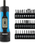 10574A 1/4 Inch Drive Torque Wrench And Screwdriver Set With 30 S2 Steel Bits Philips Hex Slotted Torx shown in case