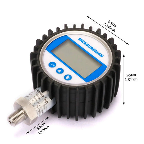 Sturdy Digital Pressure Gauge With A 3 1/8 Inch Dial, 0 To 10000 Psi Bar MPa Range, 1/4 Inch NPT Lower Mount, 0.25 Percent Accuracy