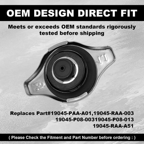 Radiator Cap Cover Replacement For Honda Civic Accord CRV Odyssey Pilot 1992 2008 Fits 19045 PAA A01 Durable Aluminum