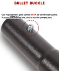 Close-up of bullet buckle on beefed-up iron construction, bronze finish pole for 45 Inch Patio Umbrella Replacement Lower Pole With Bullet Buckle
