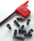 Heavy Duty 12-Piece M4.5 X 16mm Torx Insert Screws For Carbide Lathe Tool Blocks and Precision Machines Includes Free Driver on white background.