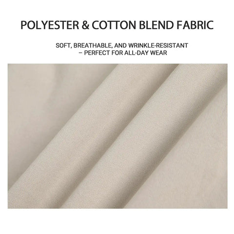 Close-up of heavyweight cotton twill fabric showcasing soft, breathable texture for Mens Heavy Duty Mechanic Work Shirt With Custom Crew Logos Heavyweight Cotton Twill Button Up Long Sleeve Trade Ready Uniform Built Tough For Yard Work And Job Site Grind.