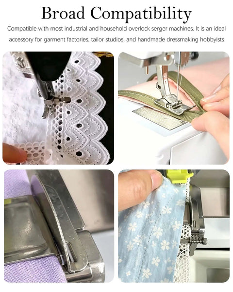 All In One Pro Grade Adjustable Overlock Sewing Gauge For Serger Machine Multi Purpose Serger Guide with lace ribbon feeding