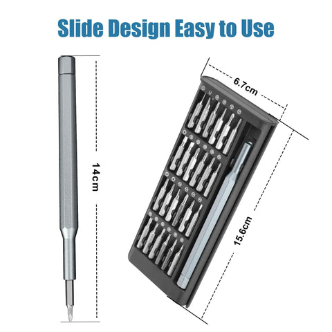 24 In 1 Precision Magnetic Screwdriver Set With Alloy Tool Steel Bits For Electronics Repair in frosted portable case