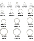External Retaining Ring Set 380 Piece Assortment 15 Sizes From 4mm To 28mm In 304 Stainless Steel Circlips C Clips