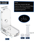 Straight Up Clear Acrylic L Bracket 20 Pack Corner Braces With Screws And Bolts 90 Degree Right Angle Shelf Supports, 20mm size.