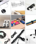 All In One Cable Management Kit For TV Office And Car With 4 Cord Sleeves 10 Pcs Wire Ties 36 Self Adhesive Cord Clips 2 Rolls Self Adhesive Cable Ties And 100 Nylon Ties in various use scenarios