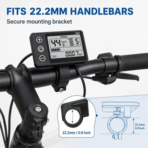 Backlit LCD Display Screen For E Bikes Fits Q20, H20, H26 Pro Electric Bicycles With Easy Speedometer Readout Waterproof ABS Shell