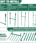 Assembly steps for Heavy Duty Garden Broadfork With Dual Handles, 59 Inch Long Steel Pitch Fork, 16 Inch Wide Broadfork With 6 Steel Tines