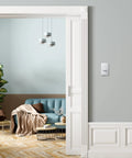 Living room with focus on Heat Only Thermostat For Central Gas Or Oil Heating With Quiet Switching And Mercury Free Design, Two Wire Install
