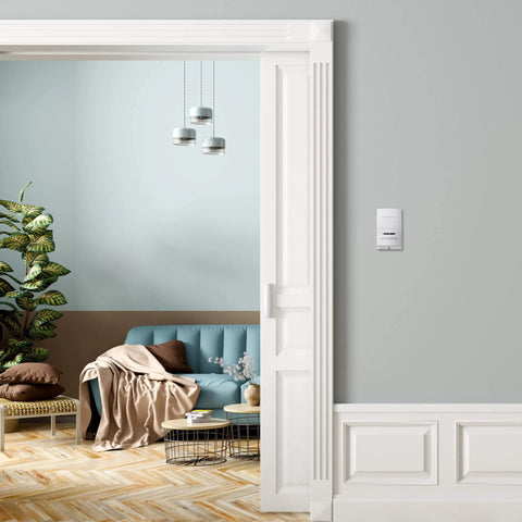 Living room with focus on Heat Only Thermostat For Central Gas Or Oil Heating With Quiet Switching And Mercury Free Design, Two Wire Install