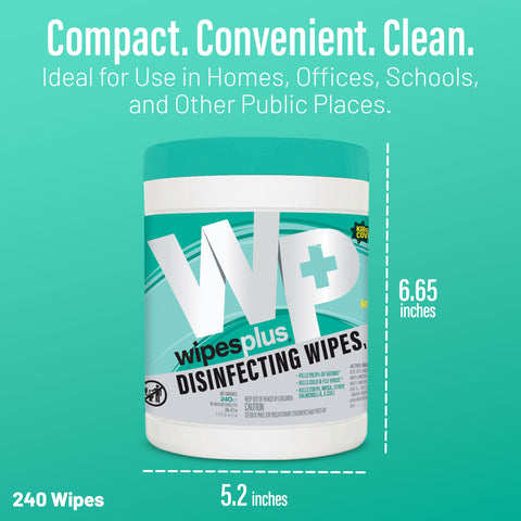 Bleach-Free Lemon Scent Disinfecting Surface Wipes Canister, 240 Count, 3-In-1 Cleaner That Kills Ninety Nine Point Nine Percent Germs