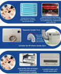 Benchtop Reflow Oven With 1500W Infrared Heater And Hot Air Circulation For PCB SMD SMT BGA Rework, smoke vent and heater details