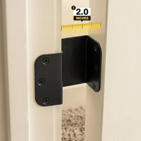 Heavy Duty Matte Black Offset Door Hinges With Ball Bearing, Three And A Half Inch Swing Door Hinges, Radius Corner, Easy Installation