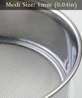 1mm mesh screen of 3-Piece Pro-Grade Soil Sieve Set For Bonsai And Garden Projects, 8.25 Inch Stainless Frame With Interchangeable Lids