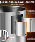 Commercial Grade 60 Cup Coffee Urn And Hot Beverage Dispenser Boasts Hella Solid Double Wall Steel Frame showcasing the durable heat retention.