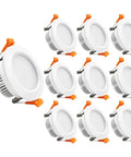 3 Inch LED Recessed Downlight 5W Dimmable Ceiling Fixture 40W Halogen Equivalent CRI80 5000K Daylight White Durable Aviation Aluminum