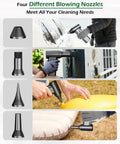 Beast Mode Cordless Air Duster 130000 RPM Turbo Blower With different nozzles for keyboard, car, and home cleaning