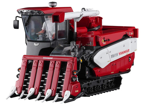 1:35 Yanmar YH6115 Futuristic Combine Harvester Model Kit With Multicolored Parts Easy To Build Detailed Instructions Paints And Glue Required A Must Have For Scale Model Hobbyists, front view with red and black details.