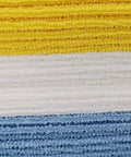 Microfiber cleaning cloths set in blue, white, and yellow; 16 x 12 inches, reusable, pack of 24.