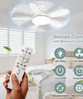 Remote-controlled 32 Inch Socket Fan Light With Remote Ultra Bright 3000 Lumen Ceiling Fan Light Combo in bedroom setting