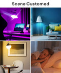 Various lighting scenes using Latest L4 WiFi Smart LED Bulb Dimmable RGBW A21 850 Lumens E26 60W Equivalent 9.5W