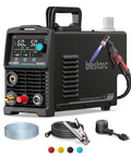 Dual Voltage 50A Pilot Arc Plasma Cutter With LED Display And Air Sensor, 110 220V Inverter IGBT Tech, black device shown