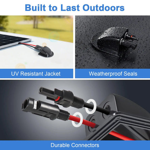 Prewired Solar Cable Entry Gland With 10Ft 10AWG PV Cable, MC4 Compatible, Weatherproof Roof Entry Housing for outdoor use