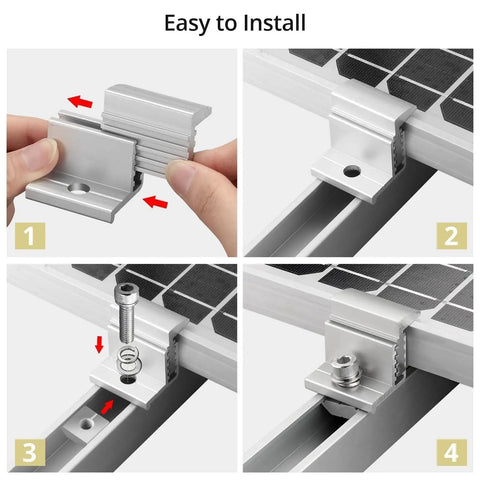 Installation steps for Adjustable Solar Panel Mounting Brackets 30 To 50mm Kit on metal roofing