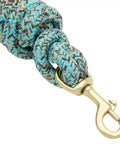 10 Foot Performance Lead Rope With Brass Plated Snap And Soft Comfort Grip for Daily Barn Use, close-up of brass snap